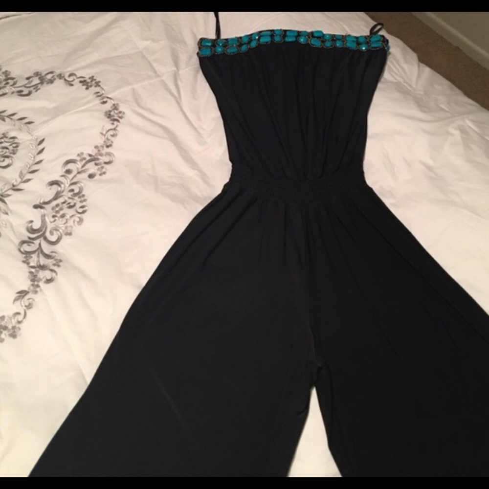 Cache jumpsuit with Turquoise beading